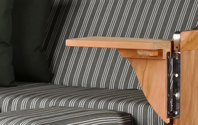 Strandkorb Rantum Teak PE grey Dessin 504