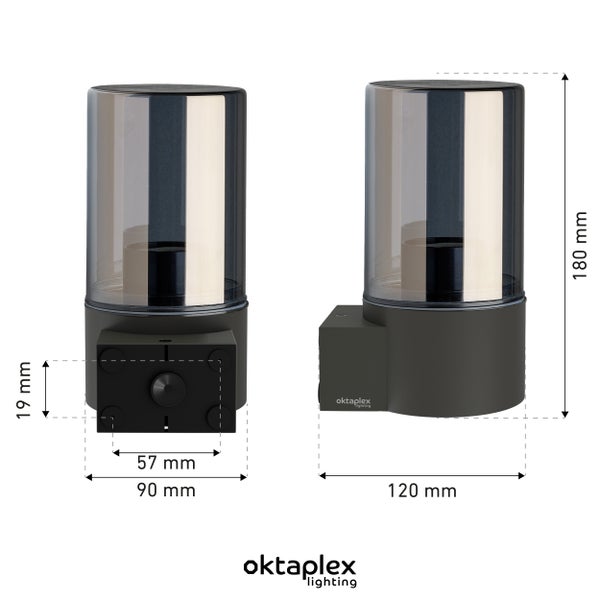 Puno Aluminium Außenlampe E27 warmweiß 806lm LED Wandleuchte außen IP44 anthrazit Wandlampe für Terrasse Balkon Flur Eingänge