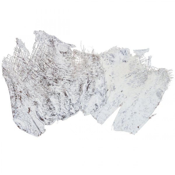 Weiß gewaschene Naturfaser für Dekorationszwecke, natürliches Material mit rauer Textur.