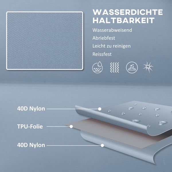 Outsunny Camping Isomatte, Luftmatratze, selbstaufblasende Schlafmatte mit Fußpresse Pumpe, Tragetasche für 2 Personen, Luftbett für Reisen, bis 150 kg belastbar, Blau