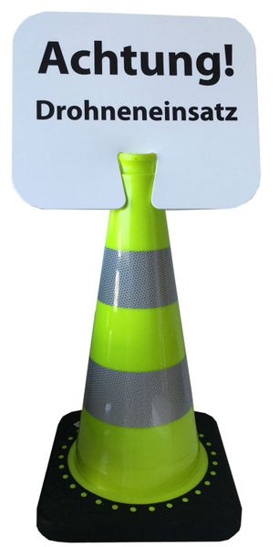 Leitkegel Schild 34 x 28 cm zum Aufstecken FLEX Leitkegel inkl. Text / weiß
