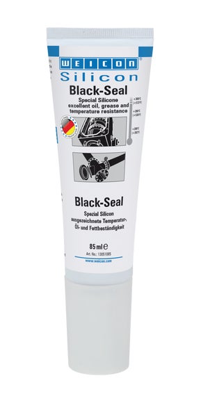 WEICON Black-Seal Spezialsilikon | dauerelastischer Dichtstoff für öl- oder fettbeständige Bereiche | 85 ml | schwarz