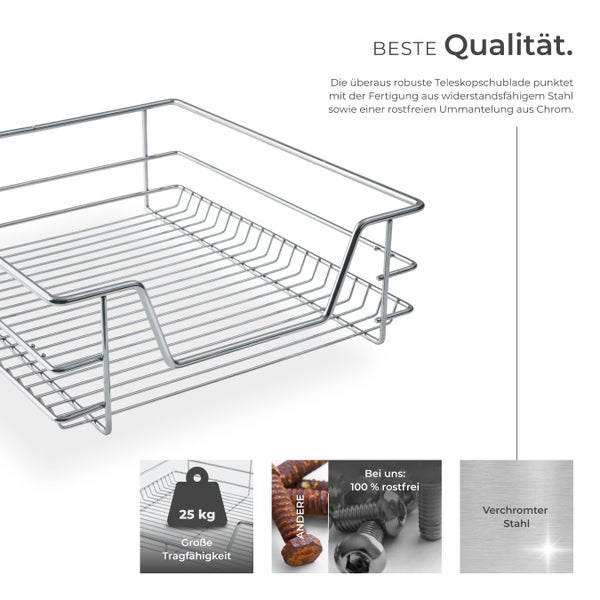 Teleskopschublade aus Stahl mit hoher Tragfähigkeit