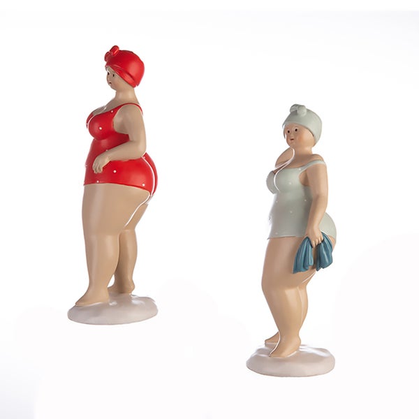 Figuren GILDE 2er Set TANTE ELLI Frauen grün-rot Höhe 24cm Kunstharz