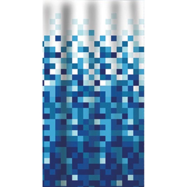Duschvorhang mit modernem Pixel Muster und Farbverlauf