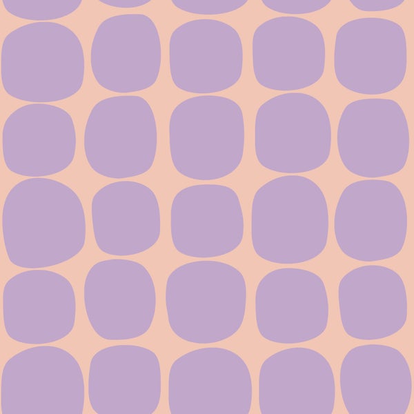 Tapetenmuster mit abgerundeten organischen Formen in einer Gitteranordnung.