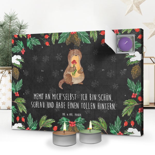 Mr. & Mrs. Panda Duftkerzen Adventskalender Otter Blumenstrauß - Schwarz
