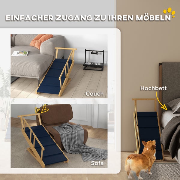 PawHut Hunderampe Klappbar Haustierrampe mit abnehmbaren | HORNBACH