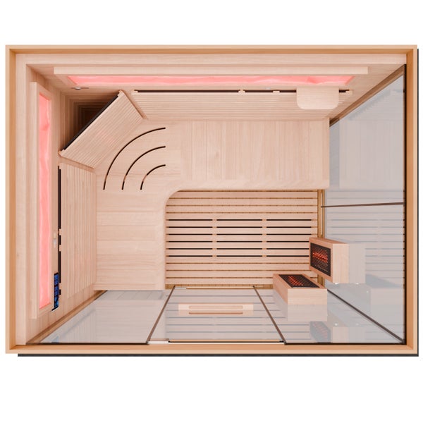 Dewello® Infrarotkabine Infrarotsauna KENORA 160cm x 120cm inkl. 7 Vollspektrumstrahler, 3 Karbonstrahler, LED