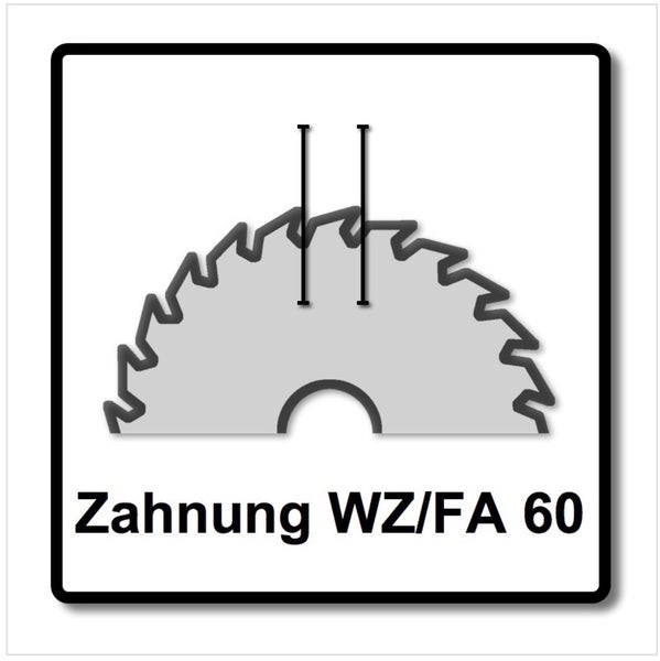 Zahnung WZ/FA 60 Sägeblatt Symbol