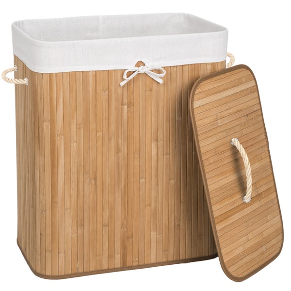 Wäschekorb tectake  53 x 33,5 x 63 cm aus Bambus beige