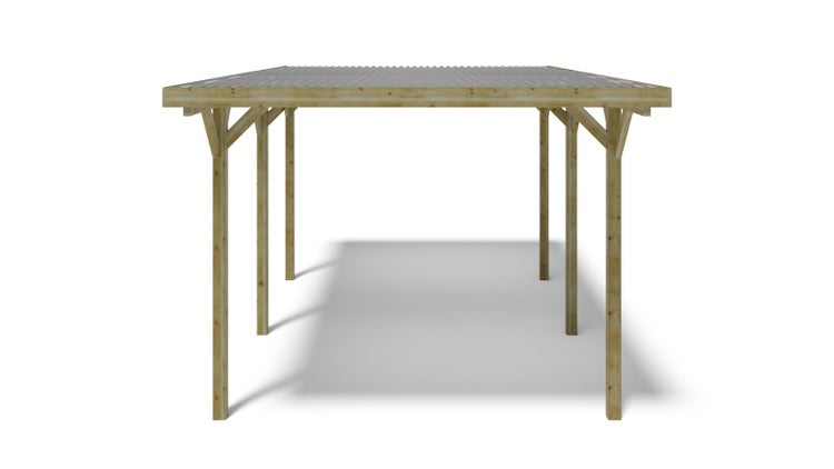 Carport Garagendach 3,04x5,12 m - 15,57 m2 - PVC-Abdeckung 