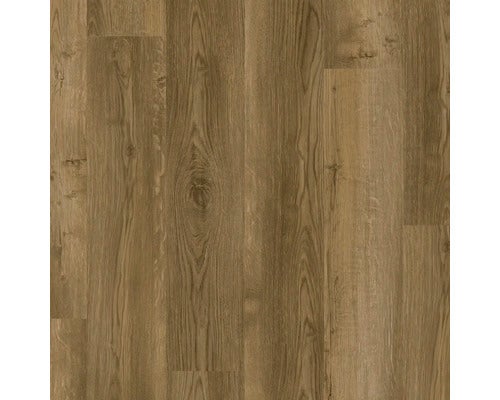 Laminatboden in Holzoptik mit ausgeprägter Maserung und sichtbaren Ästen.