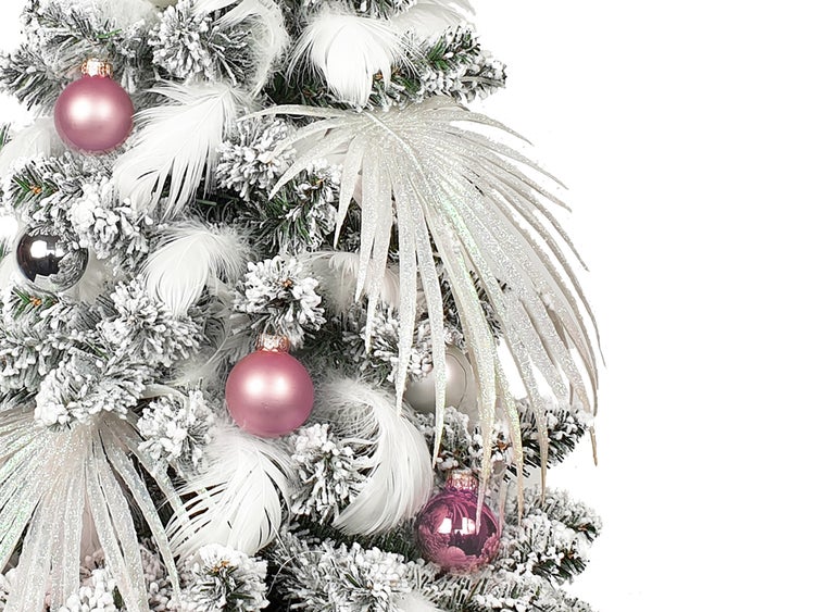 LAALU Dekorierter künstlicher Weihnachtsbaum POLAR PINK 60 cm mit LED-Beleuchtung IN FLOWER
