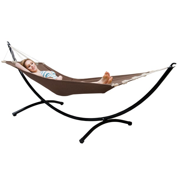 AMANKA Hängematte mit Gestell - 300x100 Garten Liege - Outdoor Indoor Hängemattengestell aus Metall