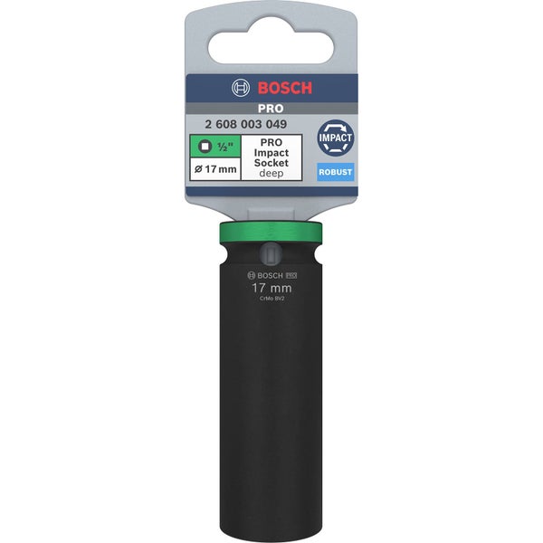 Bosch Pro Tiefbett-Schlagschraubernuss, 17 mm, 1/2 Zoll