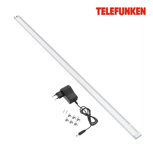 Telefunken LED-Unterbauleuchte Set mit Netzteil und Montagematerial. Telefunken Logo.