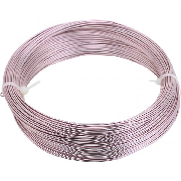 Rolle Aluminium-Basteldraht in Rosa, rund aufgewickelt.