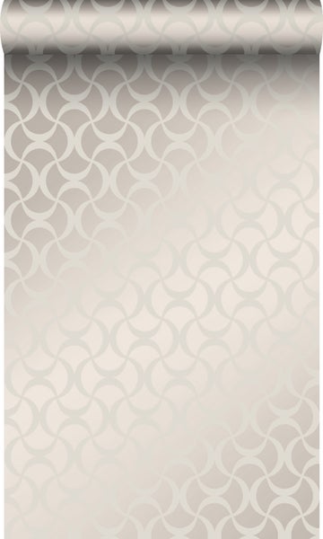 Origin Wallcoverings Tapete grafisches Muster Silber - 53 cm x 10,05 m - 345739