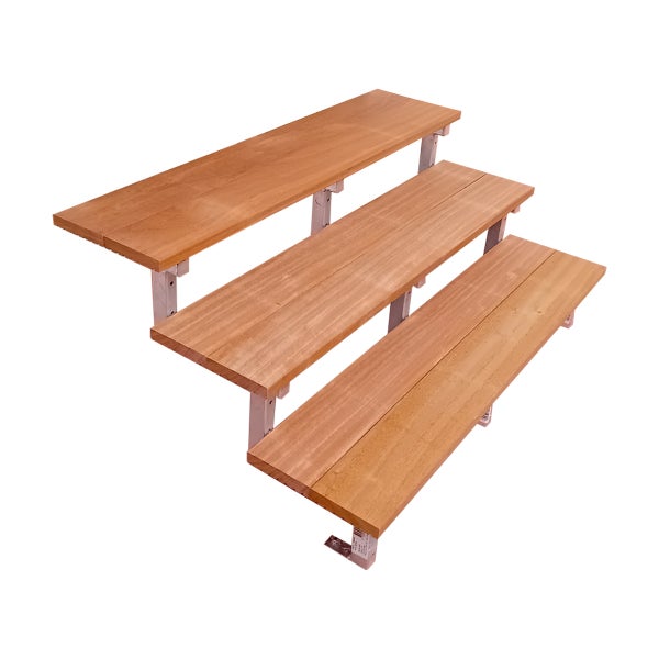 BALI Gartentreppe, Außentreppe, Terrassentreppe  Stahl H54cm - 3 Bankirai Hartholz Stufen B120cm