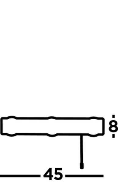 Technische Zeichnung mit Maßangaben 45 und 8