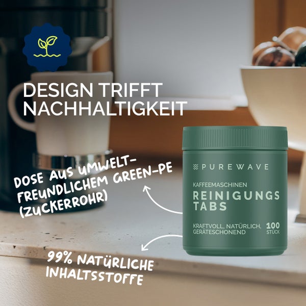 PUREWAVE Kaffeemaschinen Reinigungstabs, 100 stk.