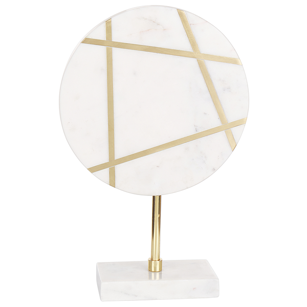 Dekorationsobjekt aus Marmor mit goldenen Akzenten