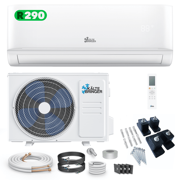 Kältebringer® R290 Split Klimaanlage 12.000 BTU (3,5kW) Komplettset mit Bodenkonsole