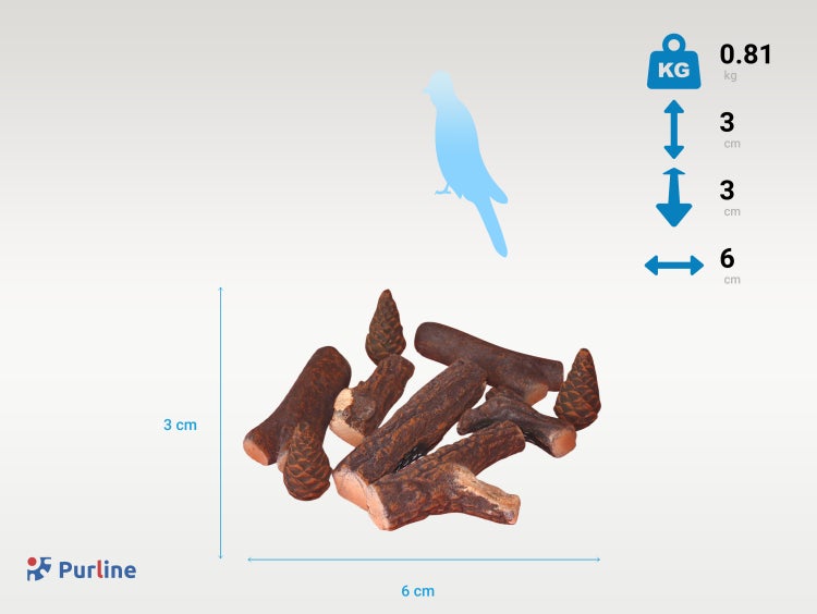 Dekorative Holzscheite und Tannenzapfen aus Keramik für Ethanol Kamine