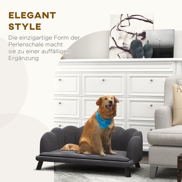 PawHut Hundesofa, 98,5B x 60,5T x 35,5H cm, Polyester, Schaumstoff, Dunkelgrau