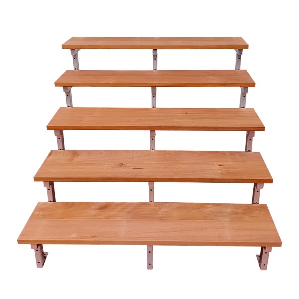 BALI Gartentreppe, Außentreppe, Terrassentreppe  Stahl H88cm - 5 Bankirai Hartholz Stufen B140cm