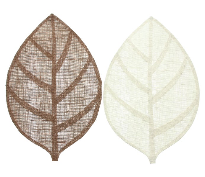 FRANK FLECHTWAREN | Platzmatte Blatt, 4er Set, JUTE, 30 x 45 cm