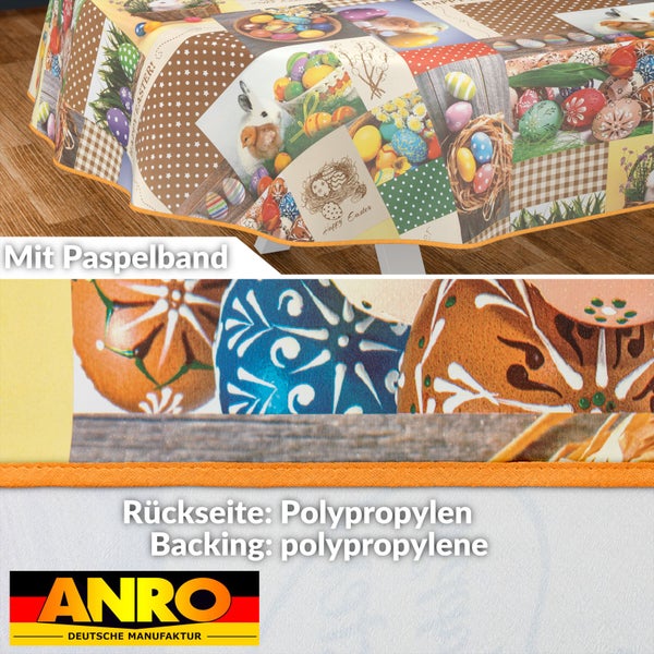 Tischdecke mit Ostermotiven und Paspelband