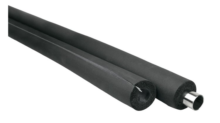 Rohrisolierung, Rohrdämmung - 2m, Selbstklebend, Flexibler Dämmstoff aus Geschlossenzelligem, Schwarz - 60 x 10 mm