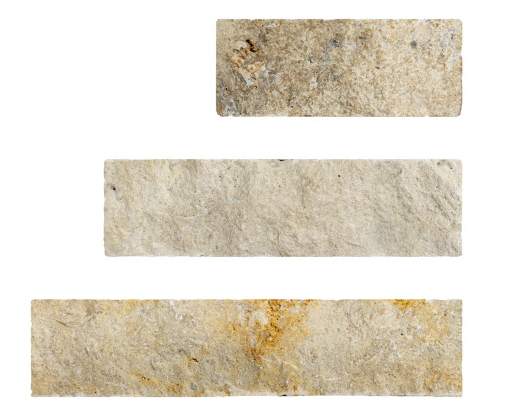 Wohnrausch Wandverblender Naturstein Travertin Splitface RUSTIC 7,5 cm hoch, 1 qm, beige, gelb, gold