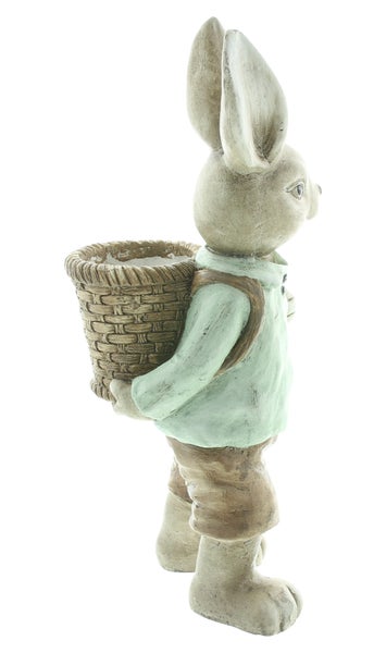 Osterhase mit Korb als Dekoration