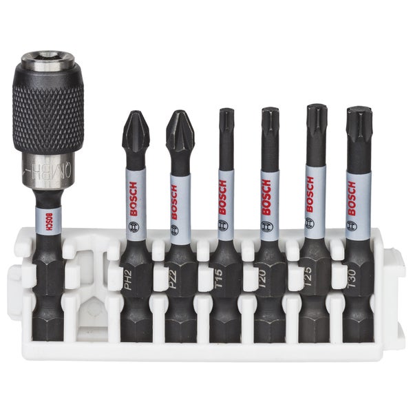 Bosch PRO Impact Set mit Quick Change-Bithalter und Pick and Click-Einsätzen PH2; PZ2; T15; T20; T25; T30; QC BH 55 mm 8-tlg. - 2608522327
