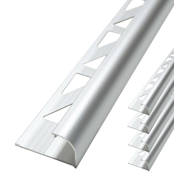 Viertelkreis-Fliesenprofil aus Aluminium für saubere Kantenabschlüsse bei Fliesenarbeiten.