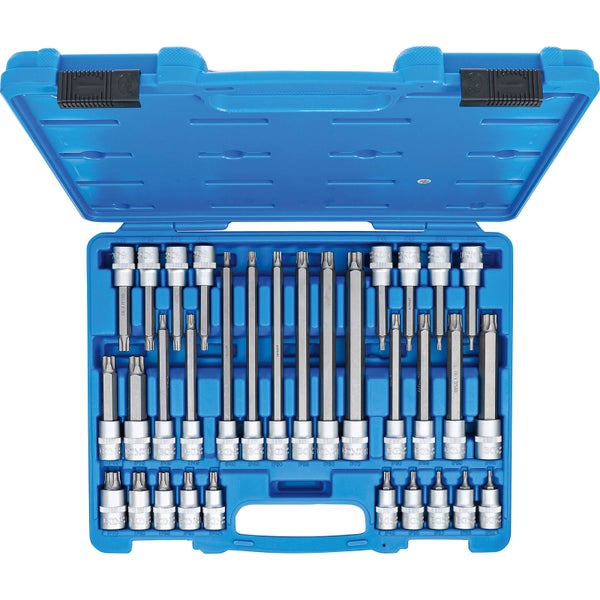 BGS Bit-Einsatz-Satz Antrieb Innenvierkant 12,5 mm (1/2) TPS-Profil (für Torx Plus) mit Bohrung TPS20 - TPS70 32tlg. - 5191