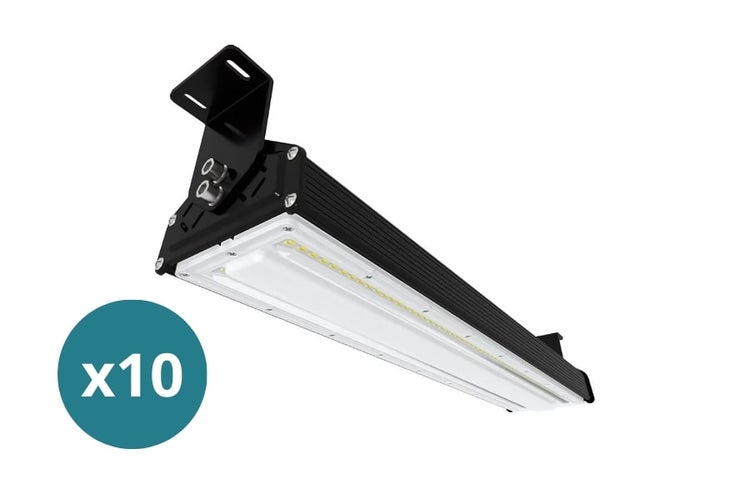 LUXULA 10er-Set LED Hallenleuchte 100W Highbay mit 12000lm IP65 IK08 Linearer Hallenstrahler 5000K Neutraleiß