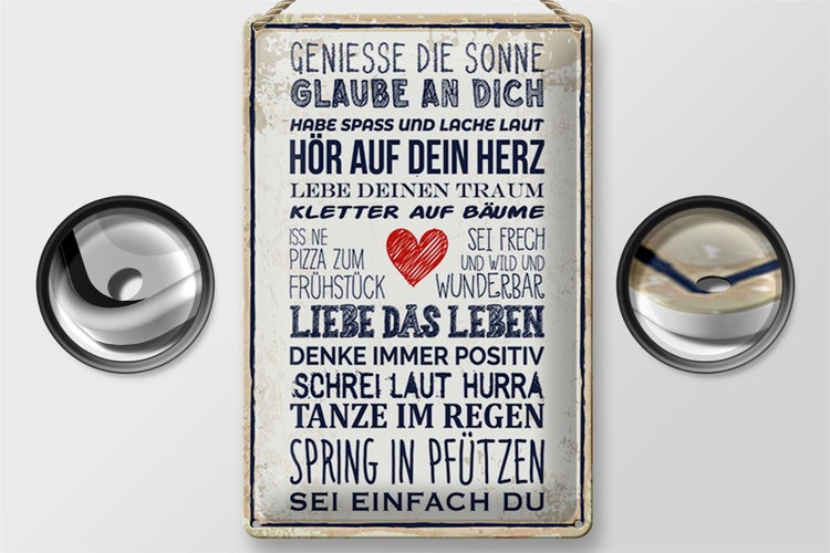 Blechschild Spruch 20x30cm genieße die Sonne