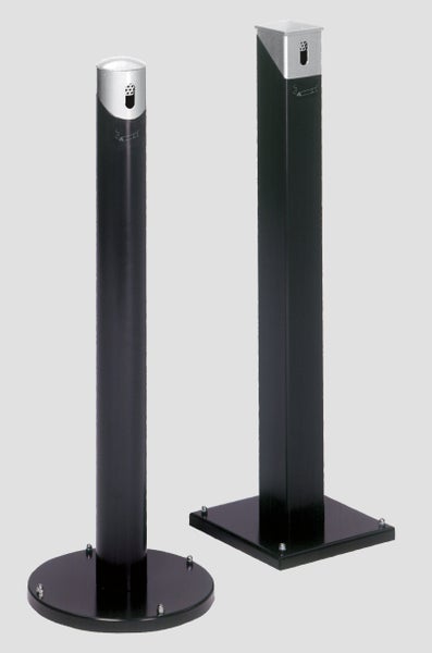 PROREGAL Eckiger Ascher Standsäule Mit Abnehmbarem Kopfteil 9,4 Liter HxBxT 100,5 x 30 x 30 cm Verzinkter Stahl Anthrazit