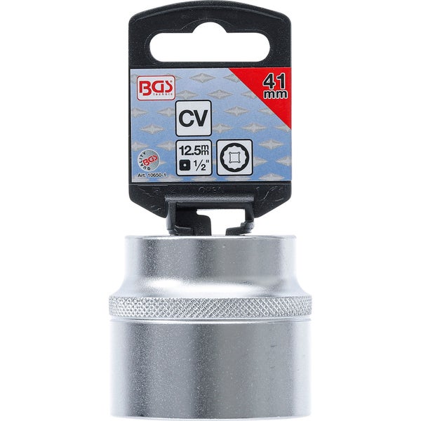 BGS Steckschlüssel-Einsatz Zwölfkant Antrieb Innenvierkant 12,5 mm (1/2) SW 41 mm  - 10650-1