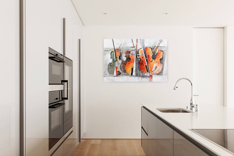 Handgemaltes Gemälde Acrylfarbe 120x80cm Orange