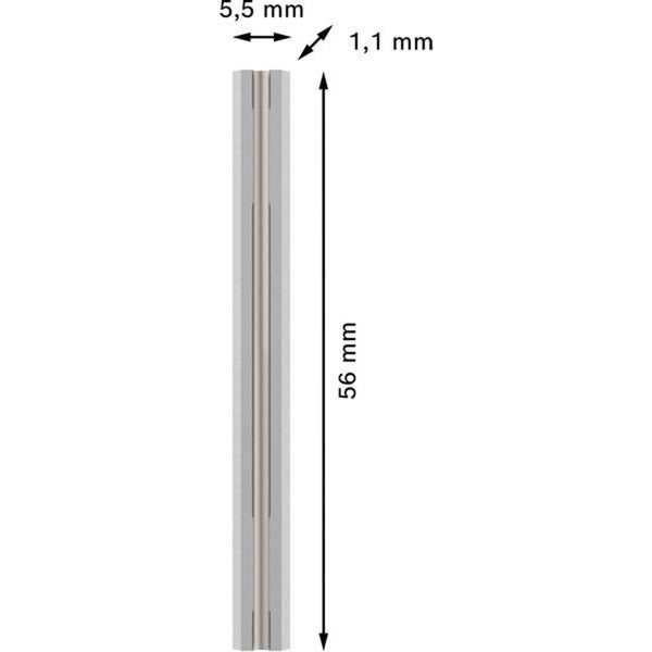 Kunststoffleiste mit den Maßen 5,5 mm x 1,1 mm x 56 mm