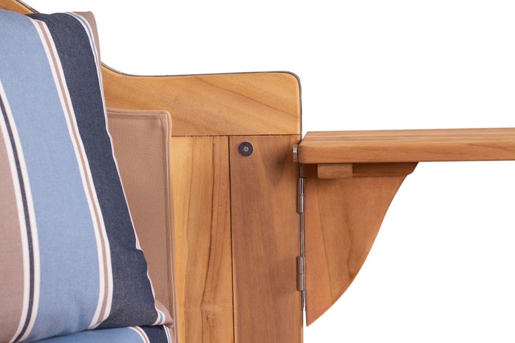 Strandkorb Westerland Teak Bullauge PE grey Dessin 580