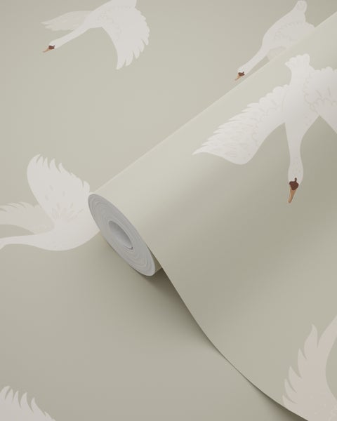 Tapetenrolle mit Schwanenmotiv