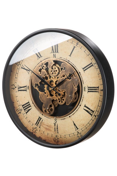 Wanduhr GILDE Wanduhren Durchmesser 59,5cm creme, kupferfarben Metall