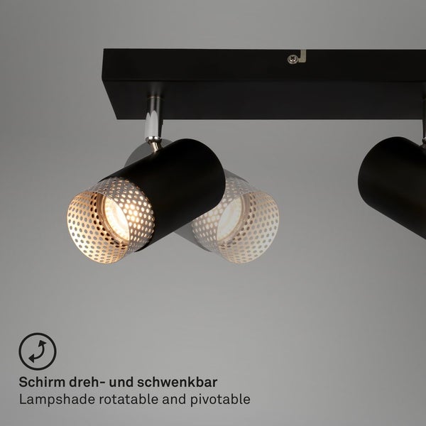 Spotlight, black-chrome matt, excl. 3xGU10/max.9W