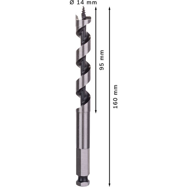 Bosch PRO Wood Holzschlangenbohrer 14 x 95 x 160 mm - 2608585701